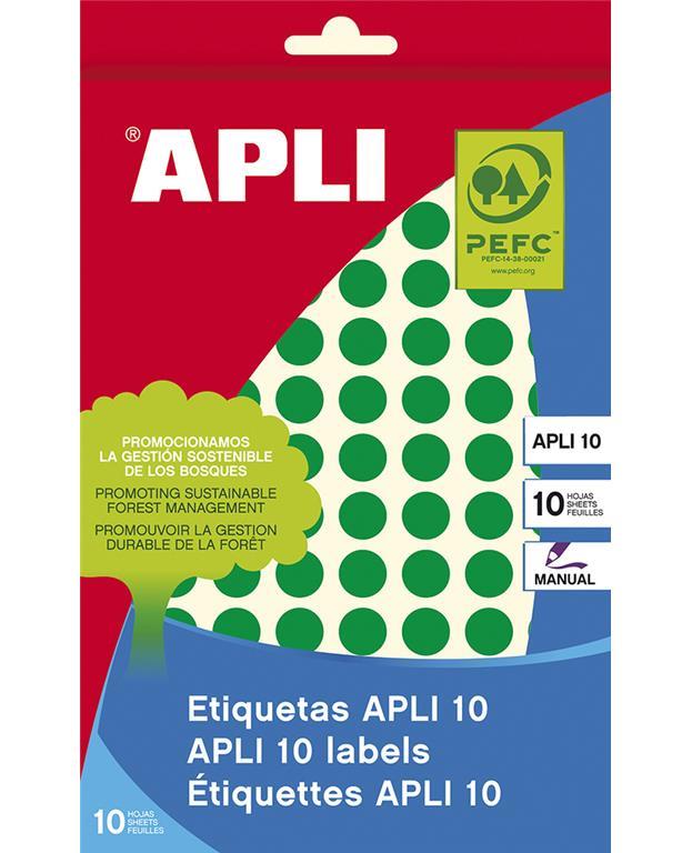 Apli Mini barvne nalepke, zelene fi10