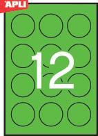 Apli Barvne nalepke, fluo. zelene fi 60 mm