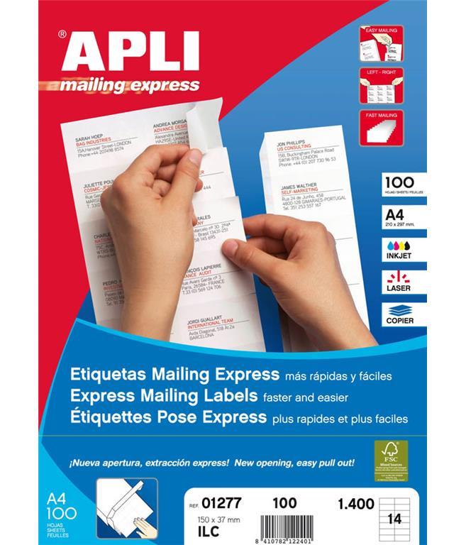 Apli Bele nalepke 52,5 x 29,7 mm, 40/stran