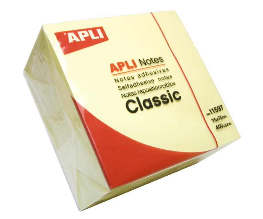 Apli Kocka samolep. lističev pastel rumena