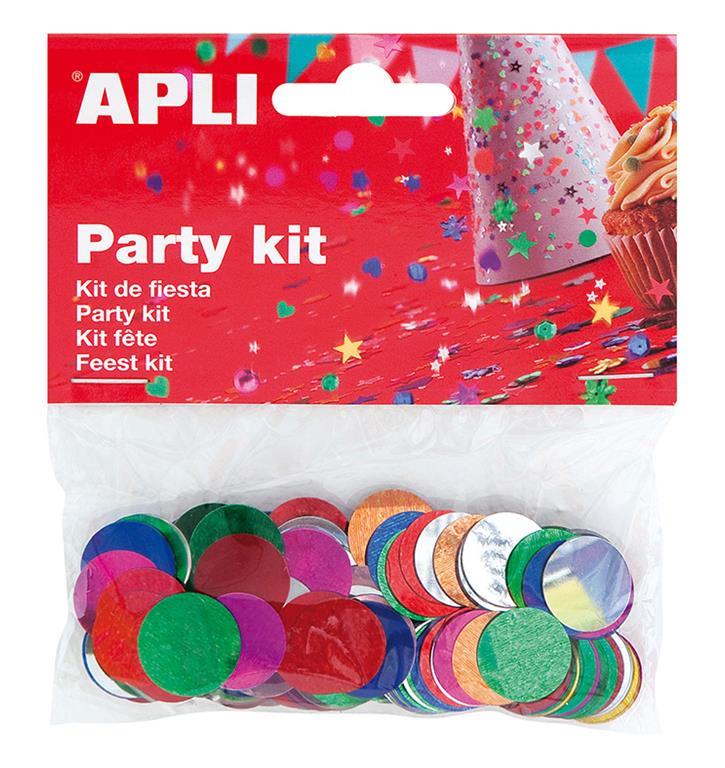 Apli Konfeti različne barve krogi 15mm 14g