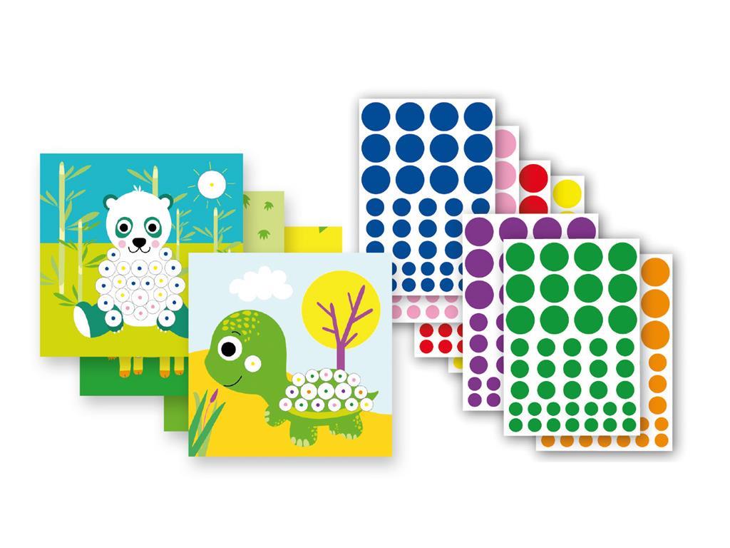 Apli Kovinska škatla igra z nalepkami, živali