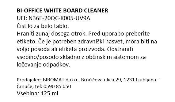 Bi-Office Čistilo za bijelu ploču 125 ml