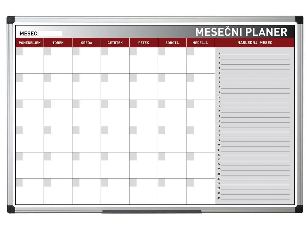 Bi-Office Mjesečni planer, 60 x 90 cm