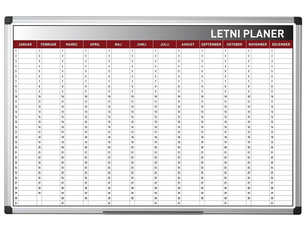 Bi-Office Planer letni, 60 x 90 cm