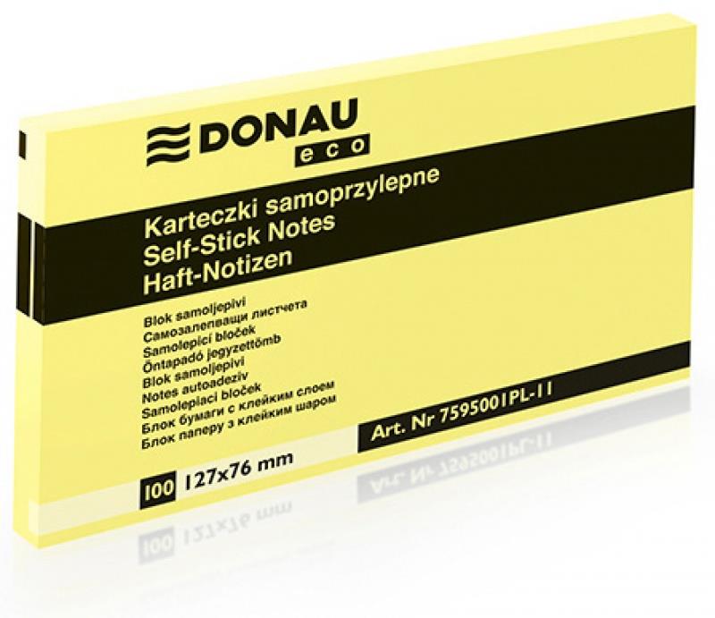 Donau Blok samolep. lističev 127x76 rumen Eco