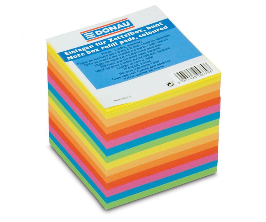 Donau Kocka blok lepljena 83x83mm neon