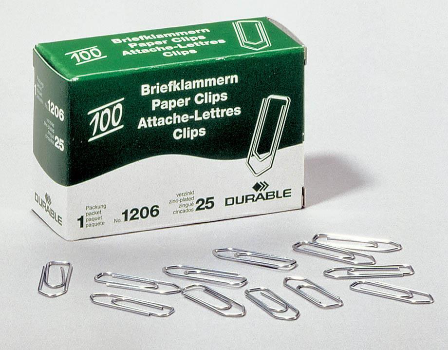 Durable Papirne sponke pocinkane, 26mm, 100 kos