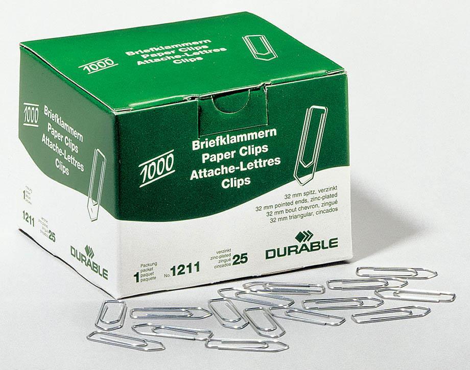 Durable Papirne sponke pocinkane, 32mm, 1000 kos