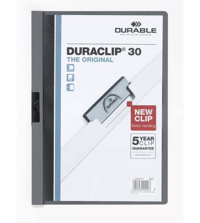 Durable Mapa Duraclip (2200) A4 temno siva