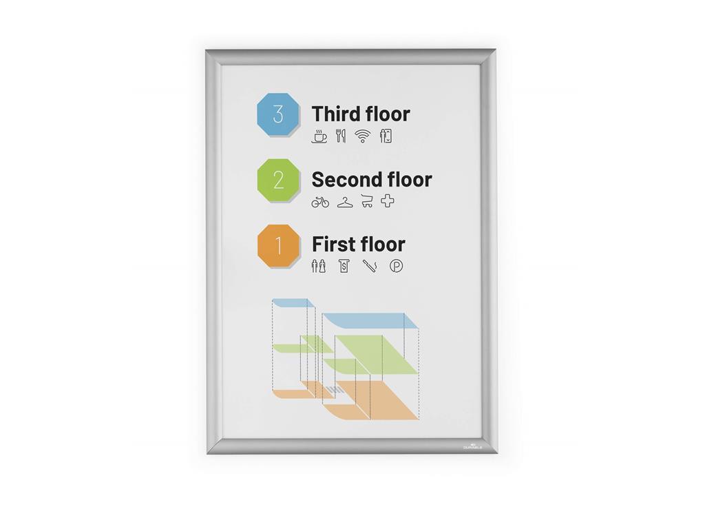 Durable Aluminijast okvir Snap A2, srebrn