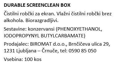 Durable Čistilni robčki za ekran Screenclean