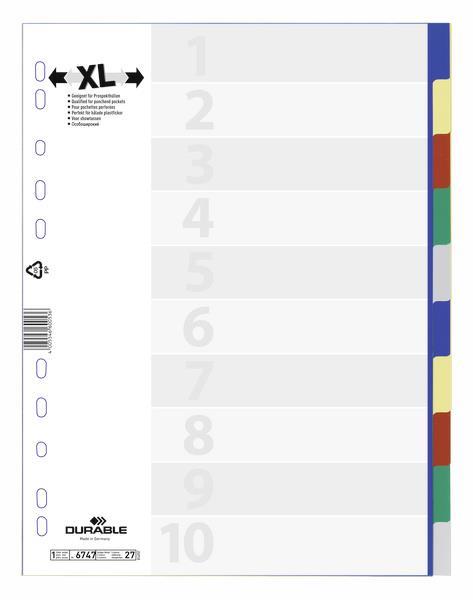 Durable Ločilni listi 1/10 širši barvasti
