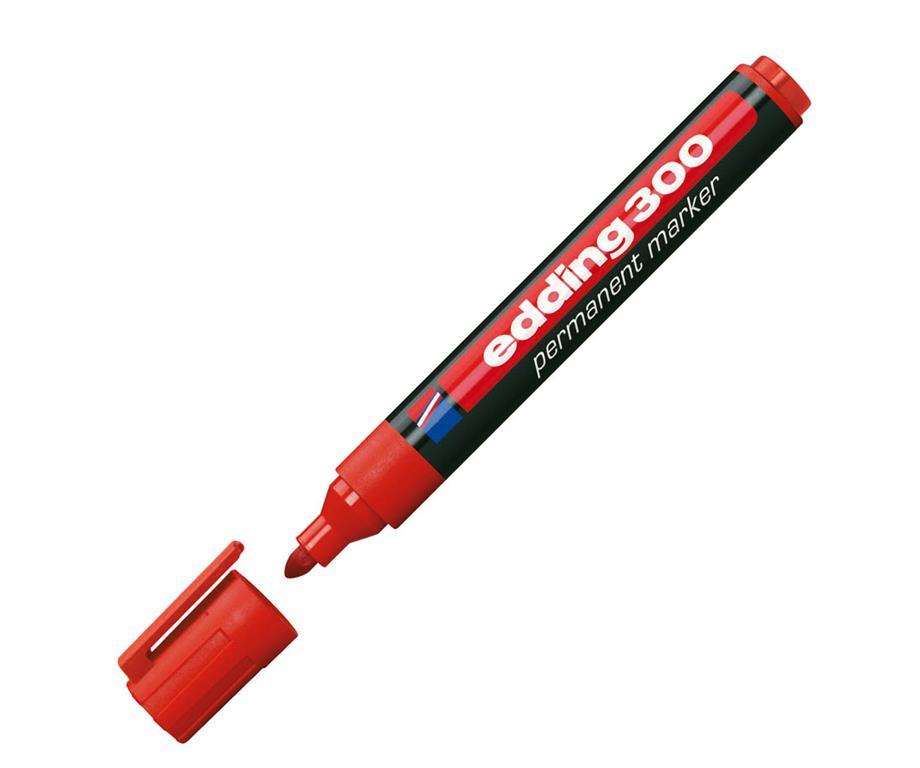Edding Marker perm. E-300, okr. kon., rdeč