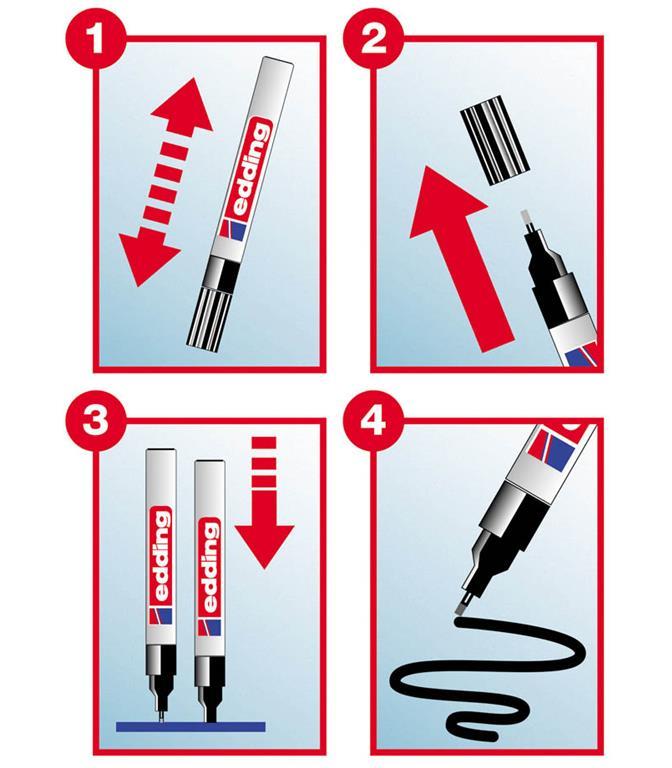 Edding Marker z lakom E-750, 2-4 mm, moder