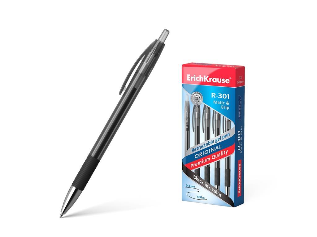 ErichKrause Gel pisalo R-301, črno grip