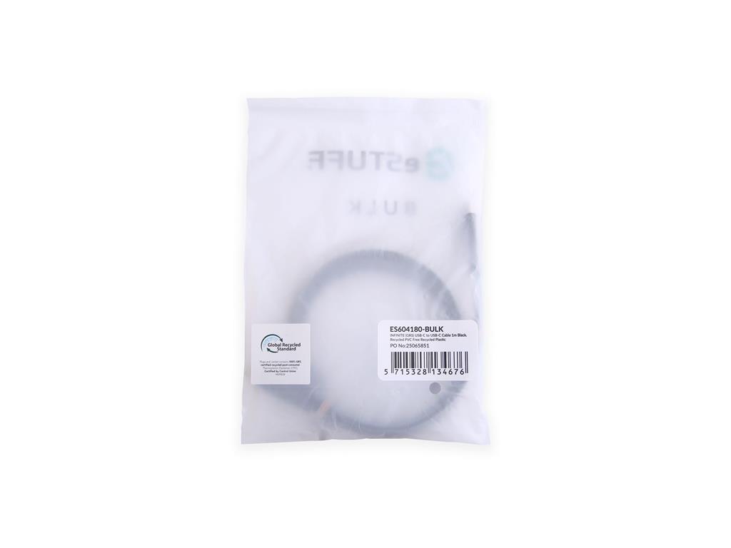 eSTUFF INFINITE kabel USB C-C 1m, črn