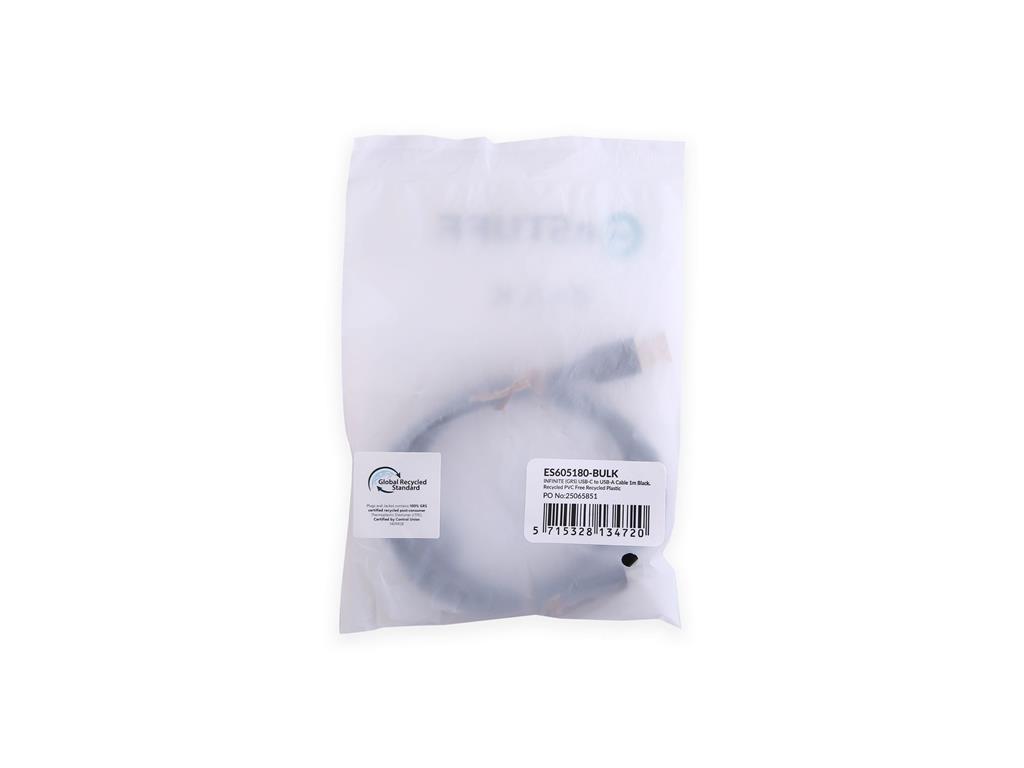 eSTUFF INFINITE kabel USB C-A 1m, črn