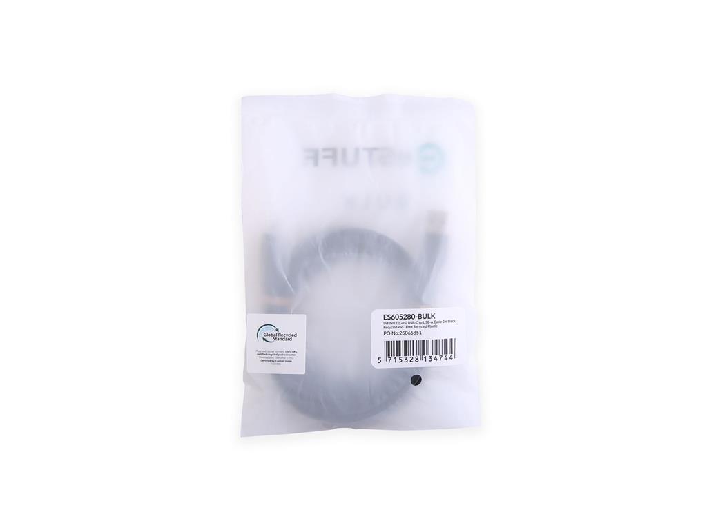 eSTUFF INFINITE kabel USB C-A 2m, črn