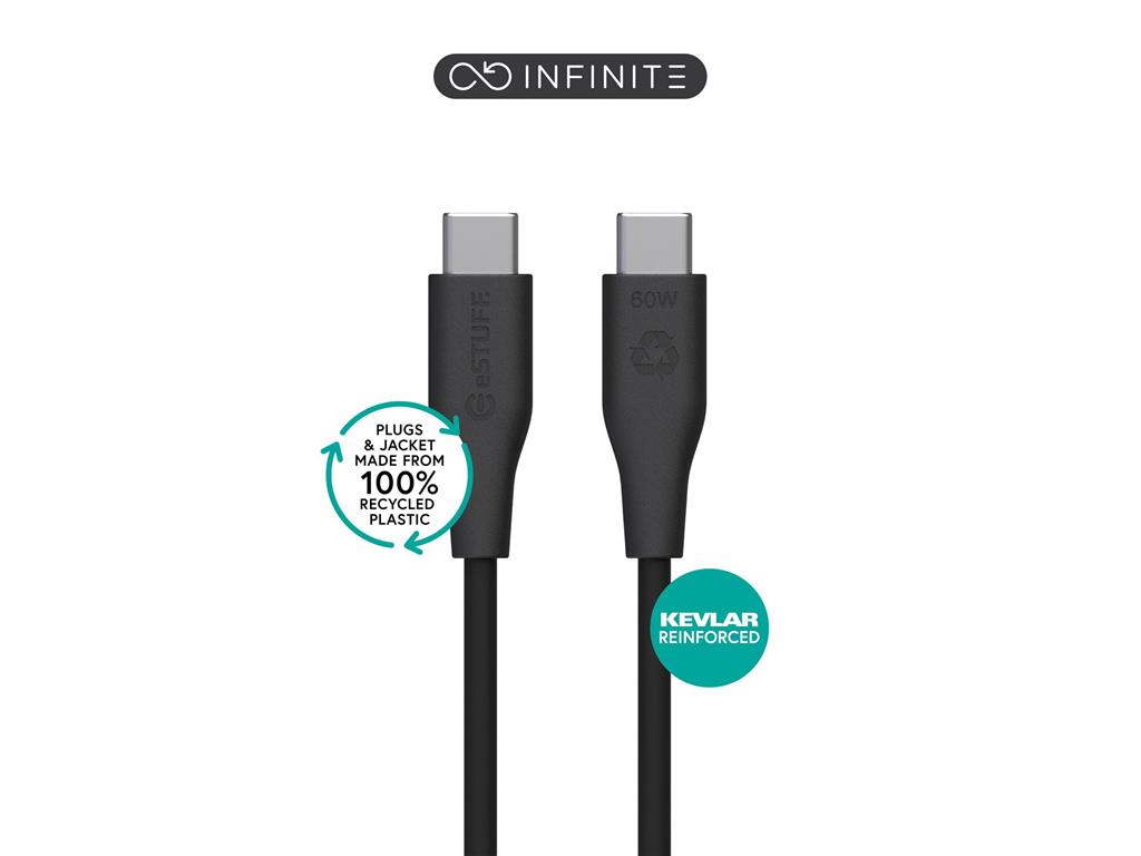 eSTUFF INFINITE kabel USB C-C 3m, črn