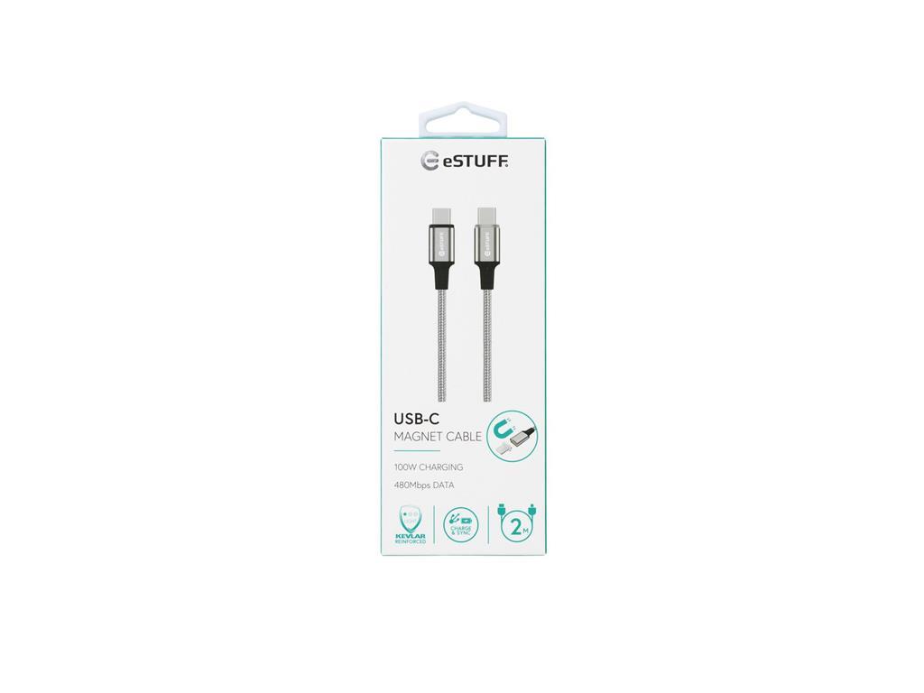 eSTUFF Magnetni kabel USB C-C, 2m
