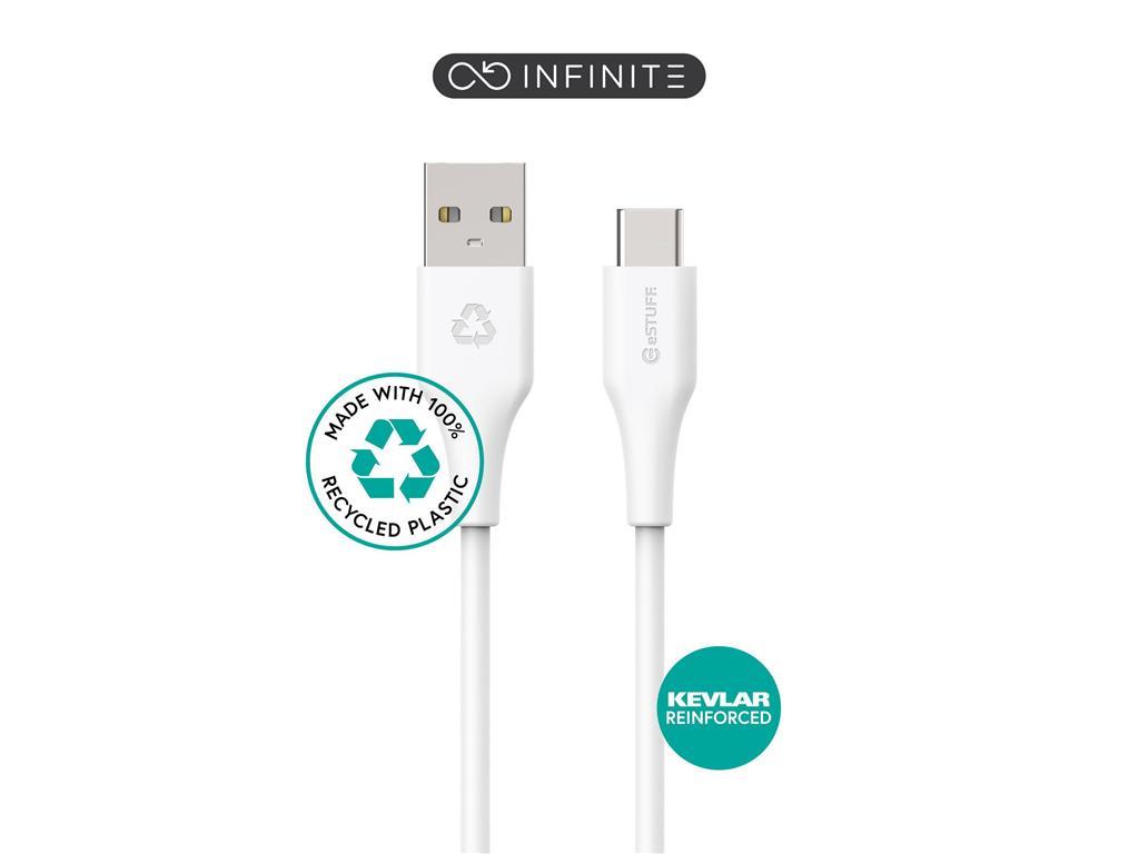 eSTUFF INFINITE kabel USB C-A 1m, bijeli