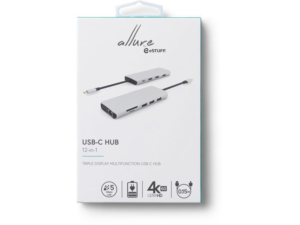 eSTUFF USB-C hub, 12-u-1