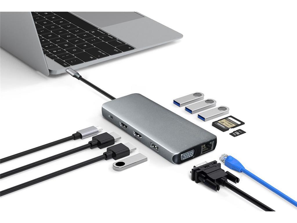 eSTUFF USB-C hub, 12-u-1