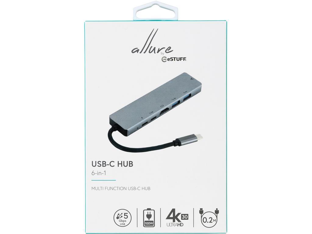 eSTUFF USB-C razdjelnik, 6-u-1