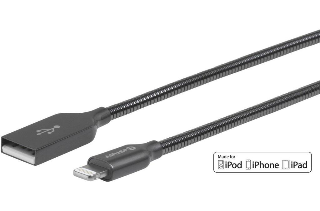 eSTUFF Lightning kabel MFI 1,5m čelični