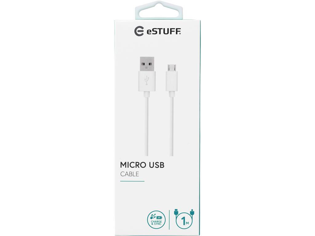 eSTUFF MicroUSB kabel 1m bijeli