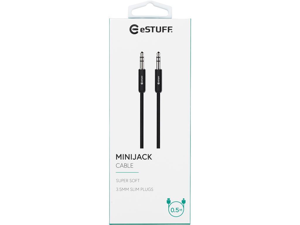 eSTUFF Minijack kabel 3.5mm 0,5m crni