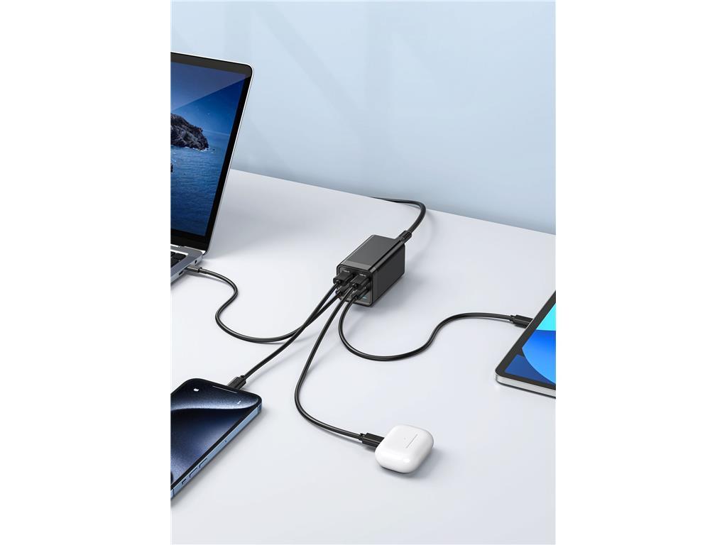 eSTUFF 65W 4-portni PD GaN večportni polnilnik