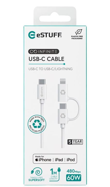 eSTUFF INFINITE Super Soft 2-u-1 USB-C na