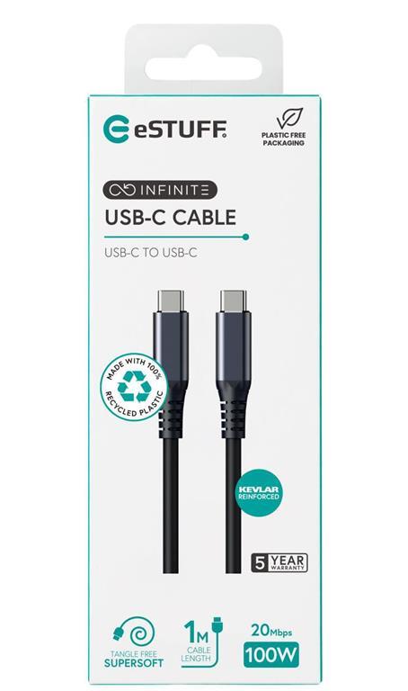 eSTUFF INFINITE (GRS) USB-C kabel 1m, USB4