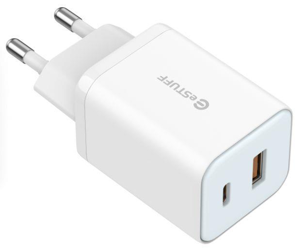 eSTUFF Kućni punjač 65W GaN - USB-C + USB-A, EU