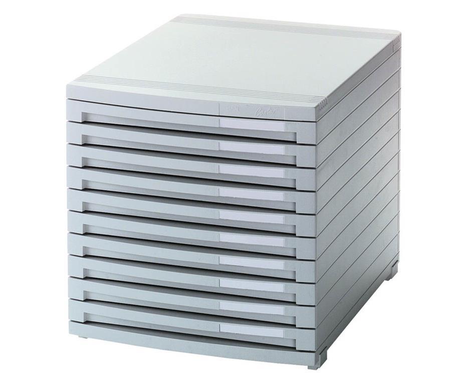 HAN Predalnik Contur, 10 predalov, siv