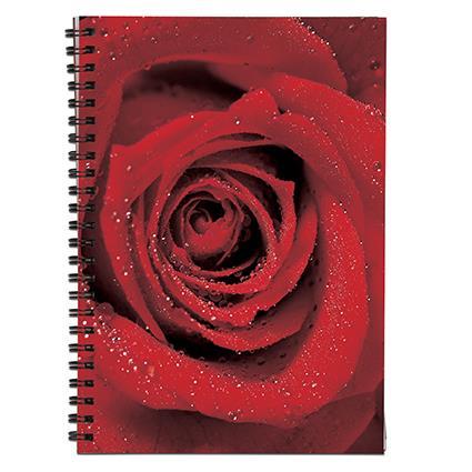 Klipko Zvezek s spiralo A5, črtast, vrtnica