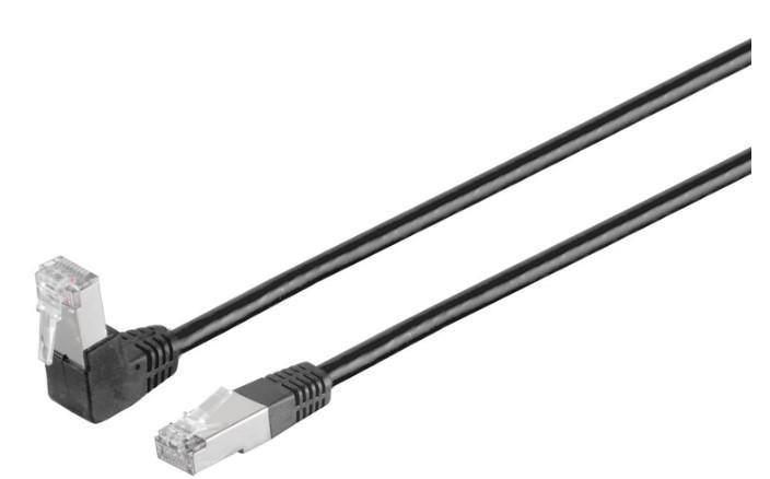 MicroConnect Kabel U/UTP CAT6 5m Črn PVC 1 x 90°