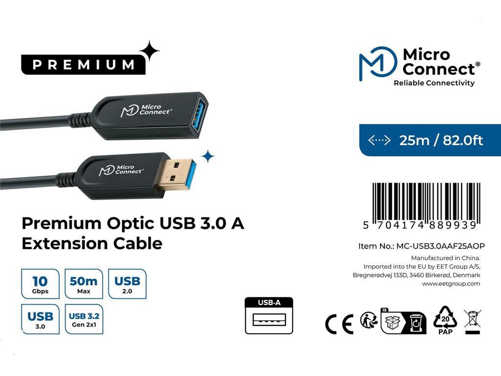MicroConnect Optični kabel USB A-A 3.2, (M-F)
