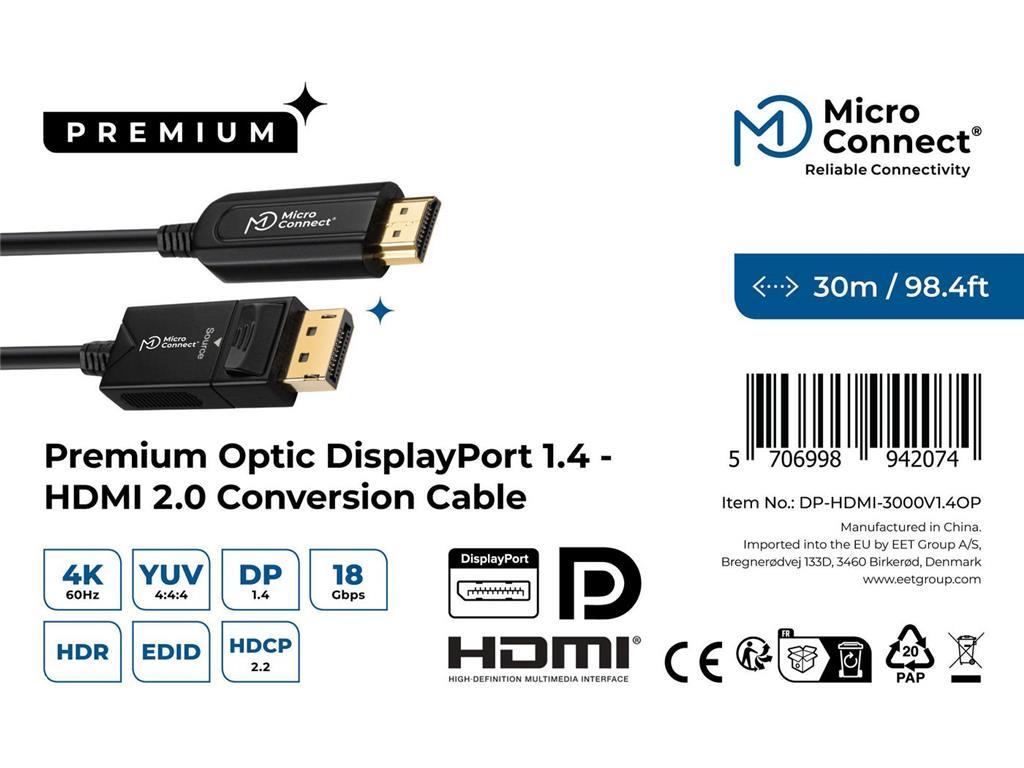 MicroConnect Premium optički kabel DisplayPort 1.4