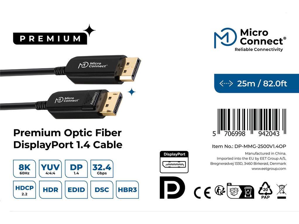 MicroConnect Premium optički DisplayPort 1.4