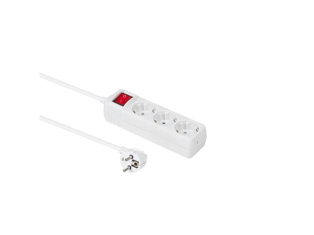 MicroConnect Schuko razdjelnik s prekidačem, 3 utični