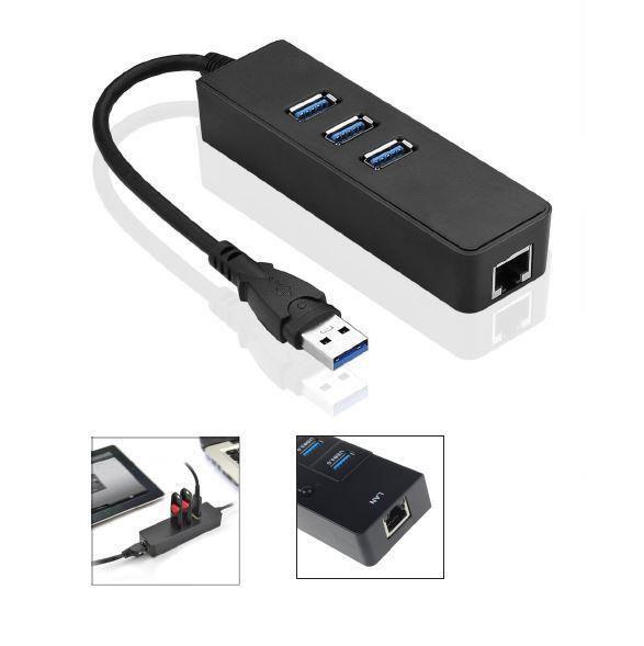 MicroConnect USB 3.2 Gen 1 HUB s Gigabit Ethernetom