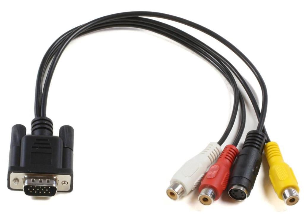 MicroConnect Kabel VGA - S-video 3x RCA 0,2m.