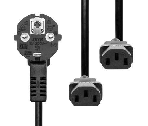 MicroConnect Y-kabel za napajanje 3m IEC320, crni