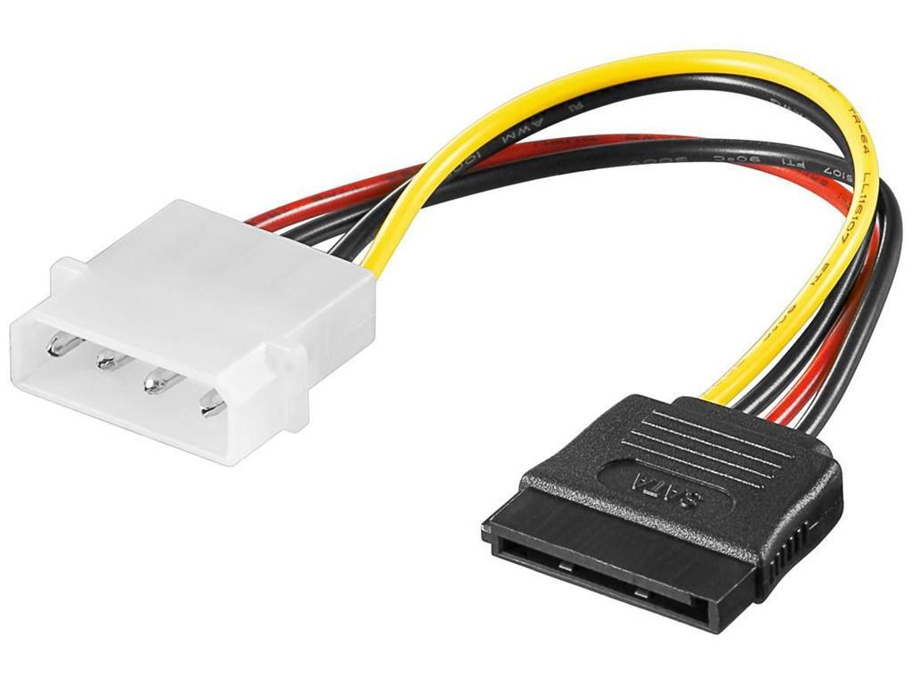MicroConnect SATA napajni kabel, 4pin-15pin, 0.2m