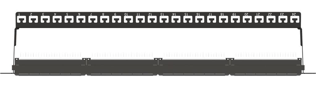 MicroConnect 19" UTP Cat.6 patch panel, 24 port, Dual