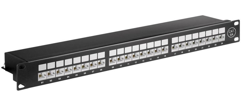 MicroConnect CAT6a 24 port 19" Patch Panel,