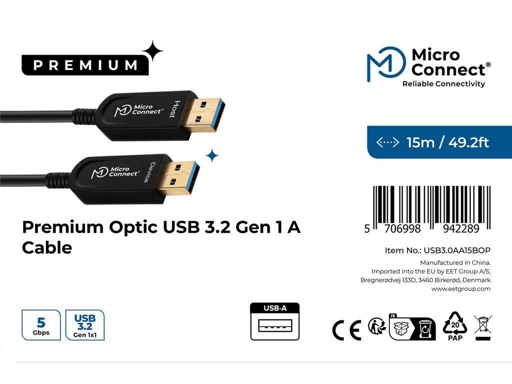 MicroConnect Kabel Premium USB 3.2 Gen 1 A-A 15m